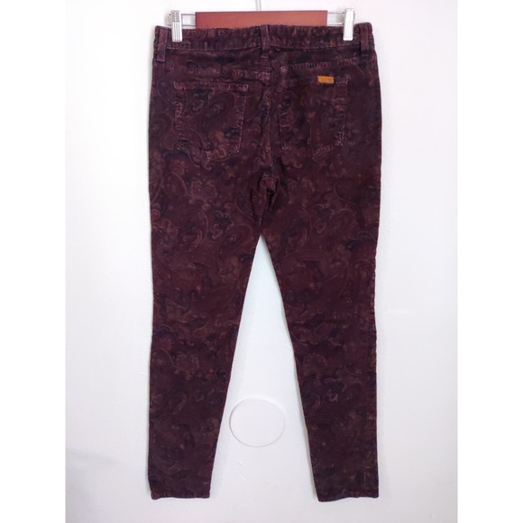 3/$20 Joe's Maroon Paisley Print Corduroy Mid Rise The Skinny Jeans 28 - Picture 5 of 10